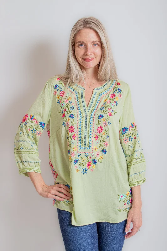 Green Embroidered Tunic