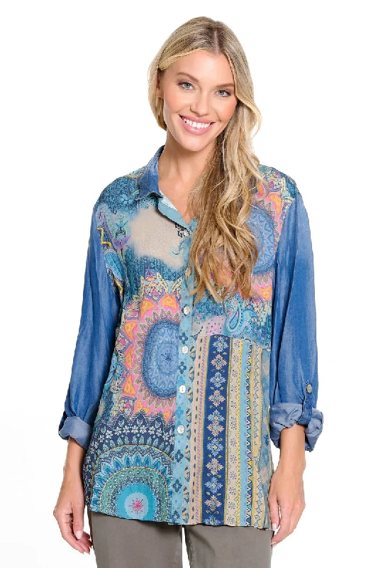 Blue/ Pink Print Tunic