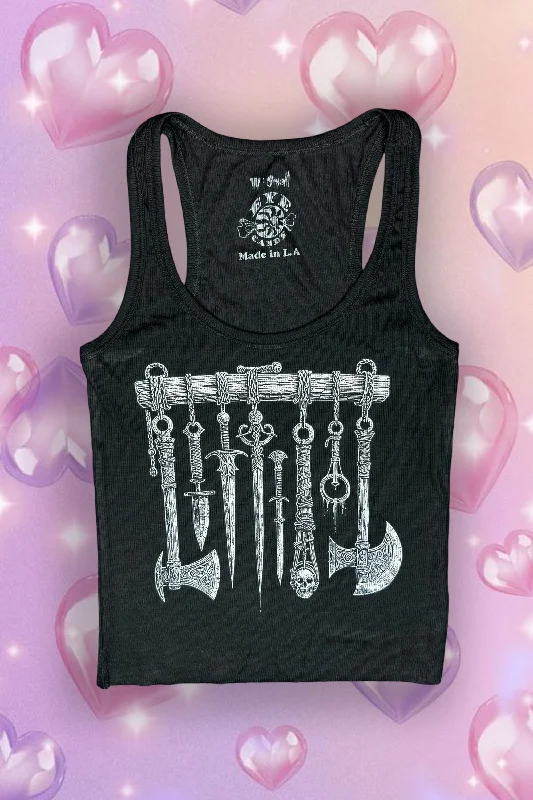 Medieval Weapons Ribbed Tank Top