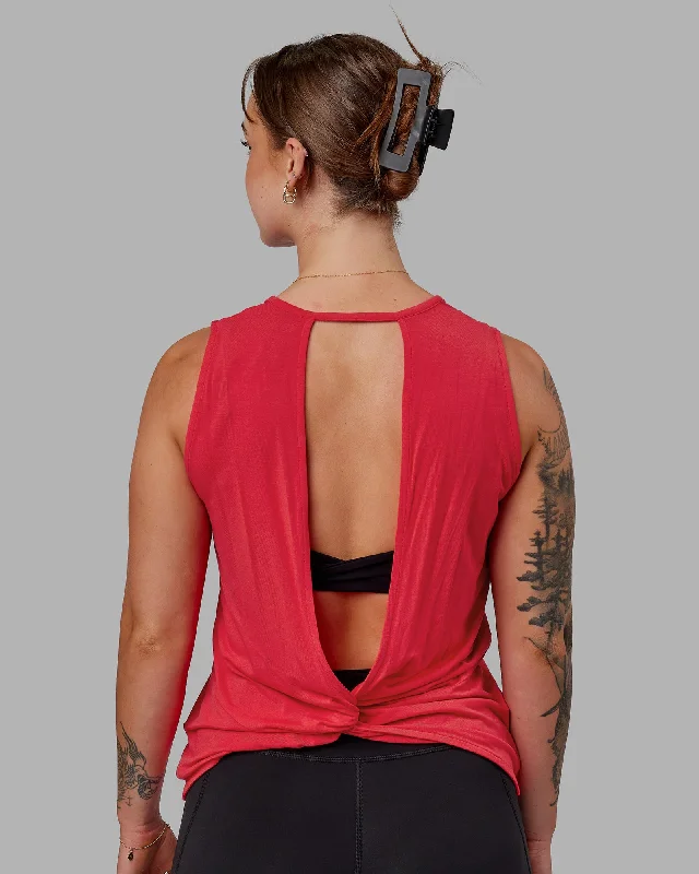 Swivel Open Back Tank - Scarlet