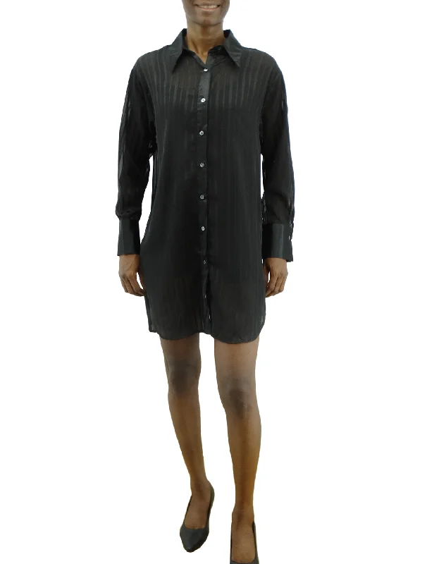 Ladies' Jon & Anna L/S Sheer Button Down Tunic