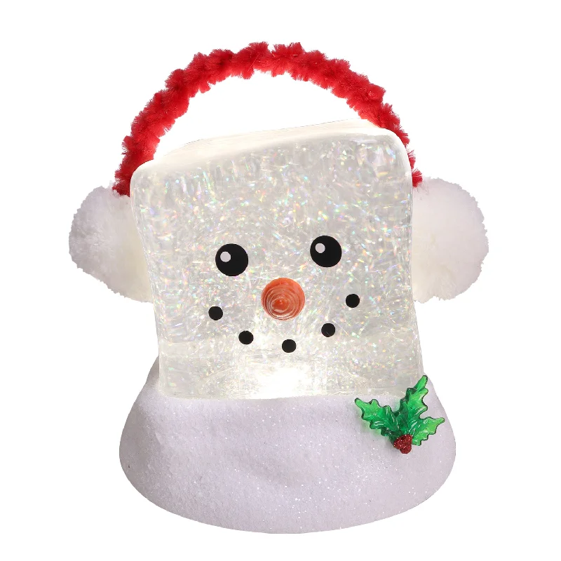 6.75" Ice Cube Glitter Snowman Face