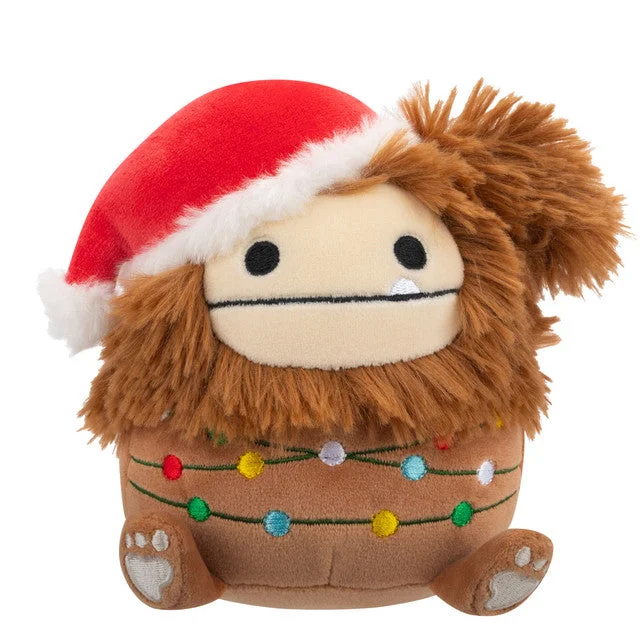 Christmas Squishmallow Benny the Brown Bigfoot with Santa Hat and Christmas Lights 5" Stuffed Plush by Jazwares