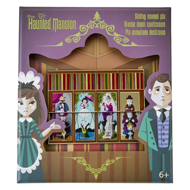 Loungefly Haunted Mansion Stretching Room Portraits 3" Collector Box Sliding Pin