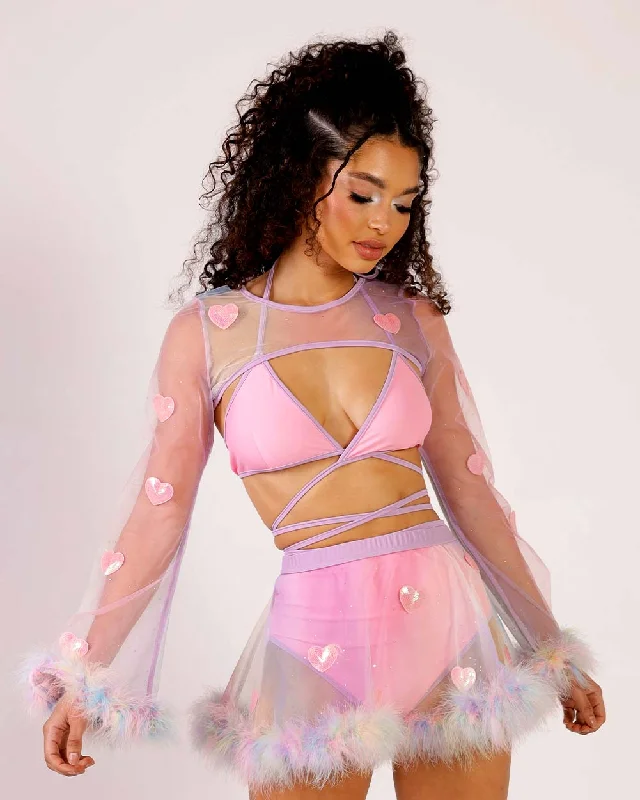 Ari x iHeartRaves Love's A Mesh Pastel Rainbow Top