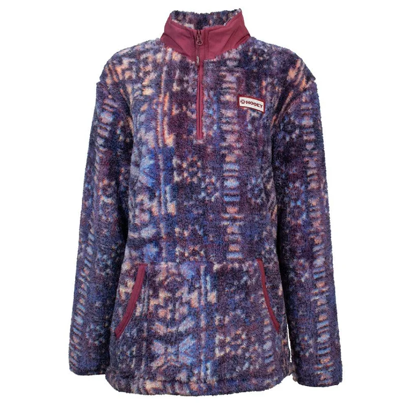 Hooey Women's Purple Fleece PulloverPullovercozy