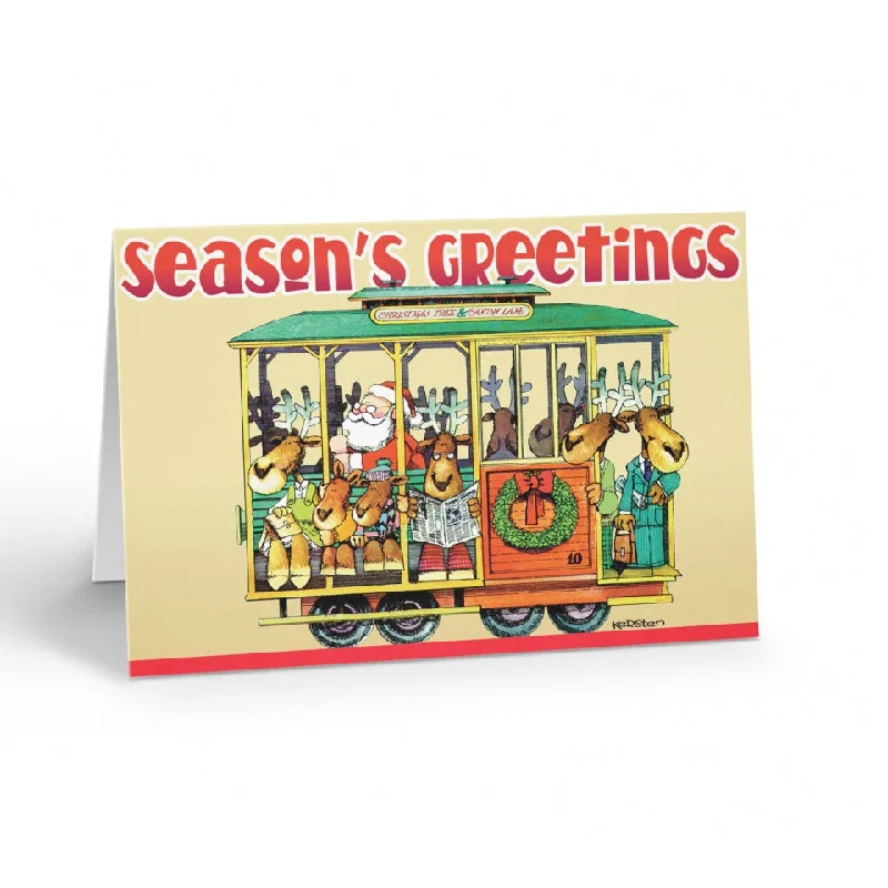 San Francisco Trolley Cable Car Season's Greetings Boxed Christmas Cards Pack of 12